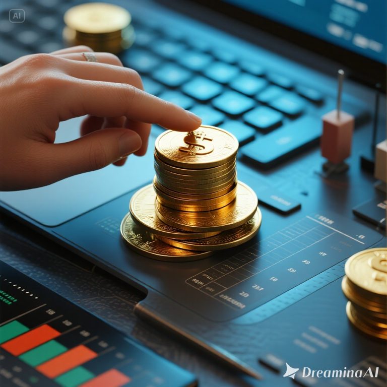 Ilustrasi portofolio investasi dengan saham, obligasi, emas, dan properti sebagai simbol diversifikasi.