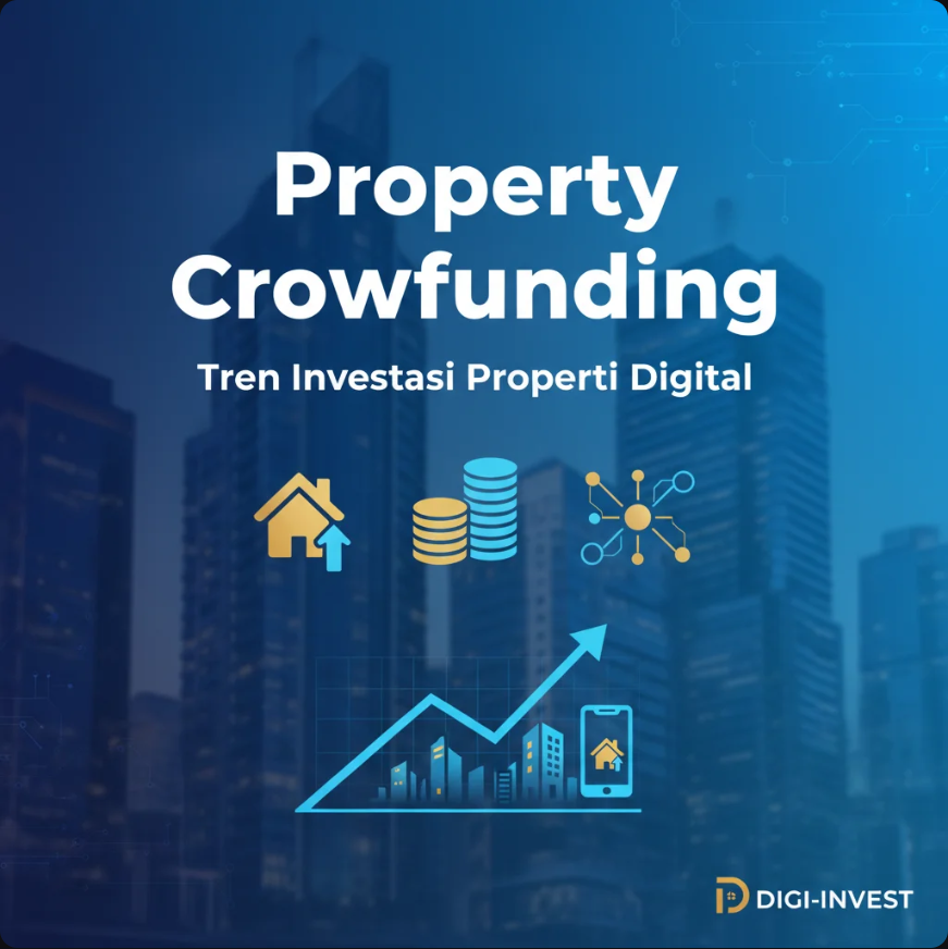 Ilustrasi investasi properti digital melalui platform crowdfunding.