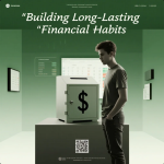 Ilustrasi seseorang sedang menyusun kebiasaan finansial dengan catatan anggaran dan kalender