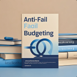 Seseorang menyusun anggaran di buku catatan dengan kalkulator dan aplikasi keuangan terbuka di ponsel