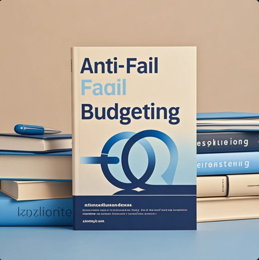 Seseorang menyusun anggaran di buku catatan dengan kalkulator dan aplikasi keuangan terbuka di ponsel