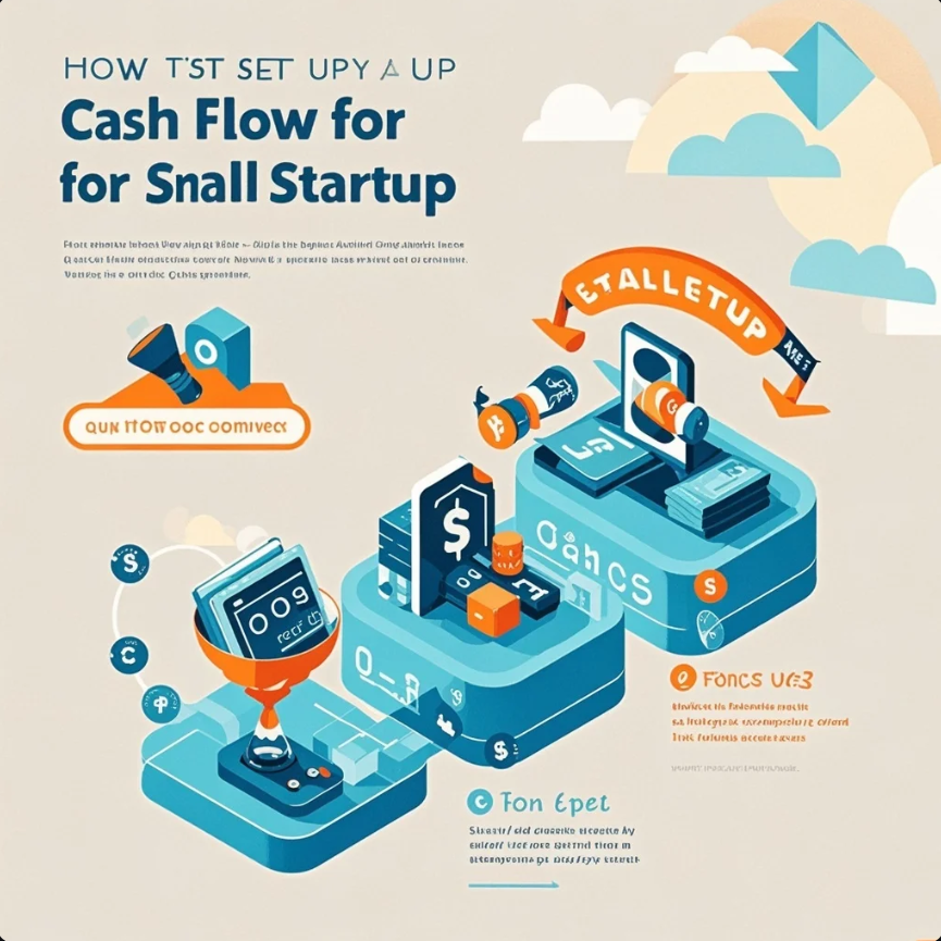 Founder startup melihat dashboard arus kas di laptop dengan grafik pemasukan dan pengeluaran, suasana kerja minimalis